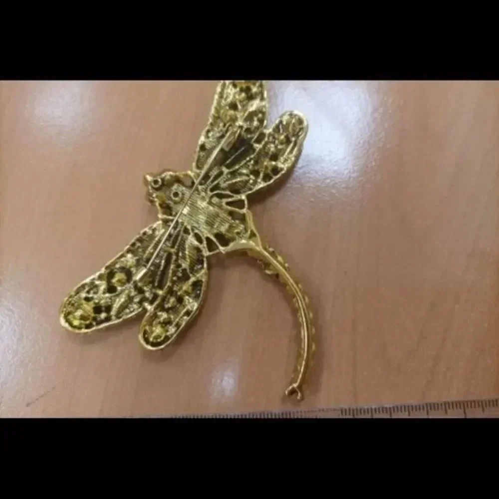 Crystal Vintage Dragonfly Brooches for Women Large Insect Brooch NWBOX